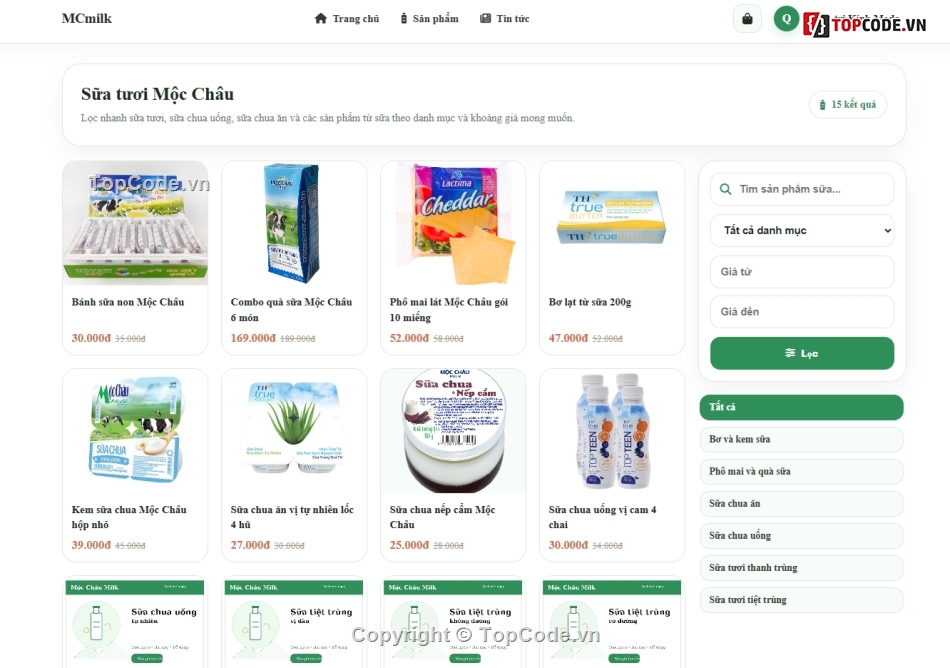 bán sữa,web bán sữa,code bán sữa